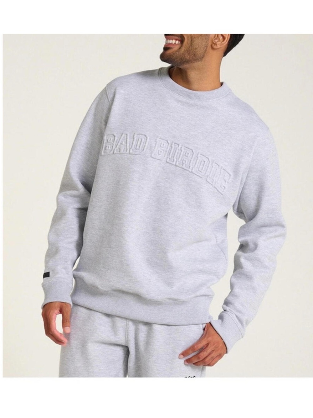 NWOT bad birdie embossed light grey golf crewneck sweater